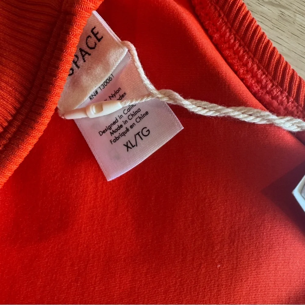 L*Space Orange Bikini Top NWT Ribbed Triangle Swim Top Beach Swimwear